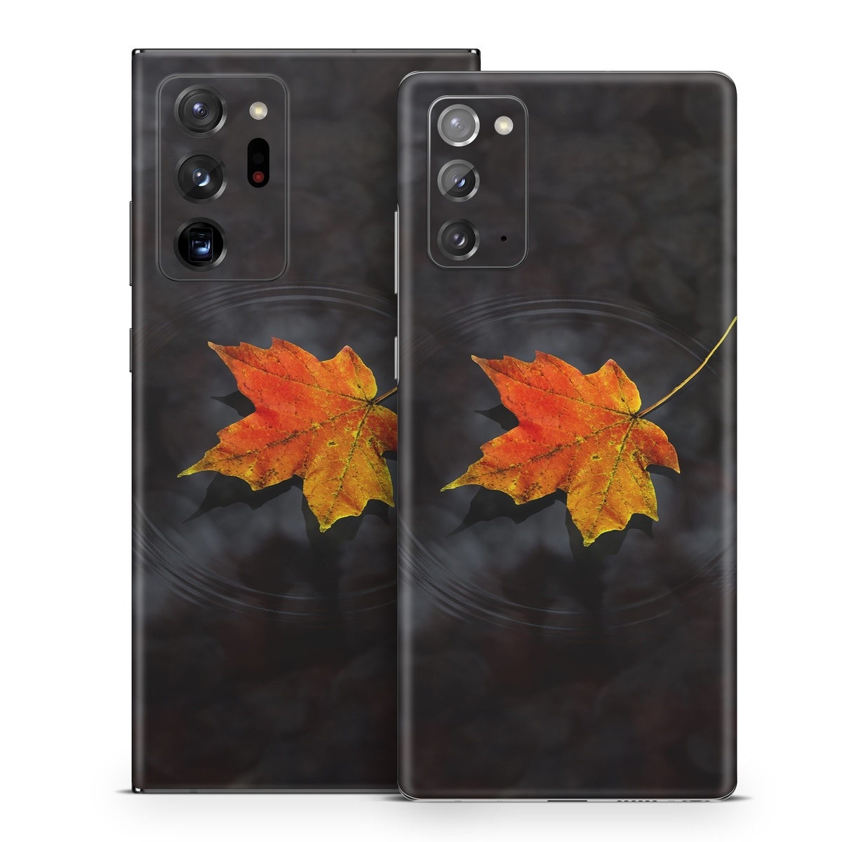 Samsung Galaxy Note 20 Series Skin design of Leaf, Maple leaf, Tree, Black maple, Sky, Yellow, Deciduous, Orange, Autumn, Red, with black, red, green colors