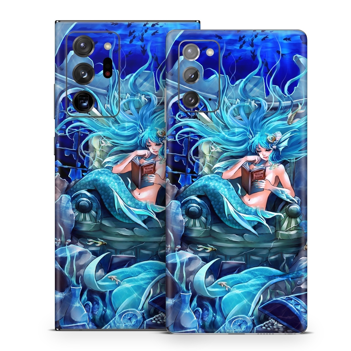 Samsung Galaxy Note 20 Series Skin design of Cg artwork, Fictional character, Electric blue, Illustration, Art, Mythology, Dragon, Games, Mythical creature, with blue, black, yellow, white colors