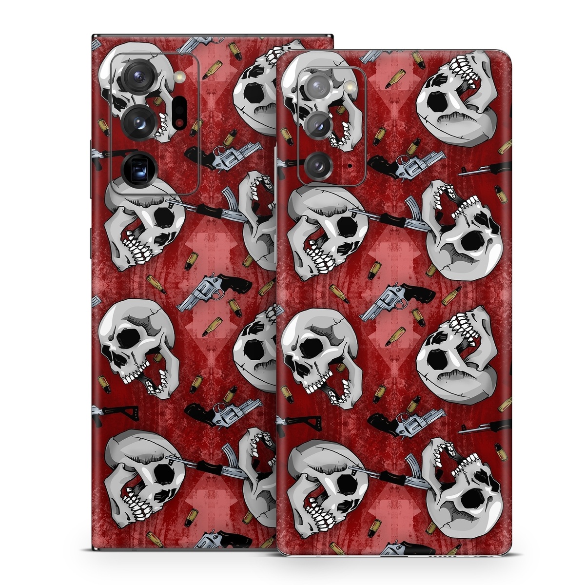 Samsung Galaxy Note 20 Series Skin design of Skull, Red, Bone, Personal protective equipment, Skeleton, Mask, Font, Sports gear, Headgear, Pattern, with black, red, gray colors