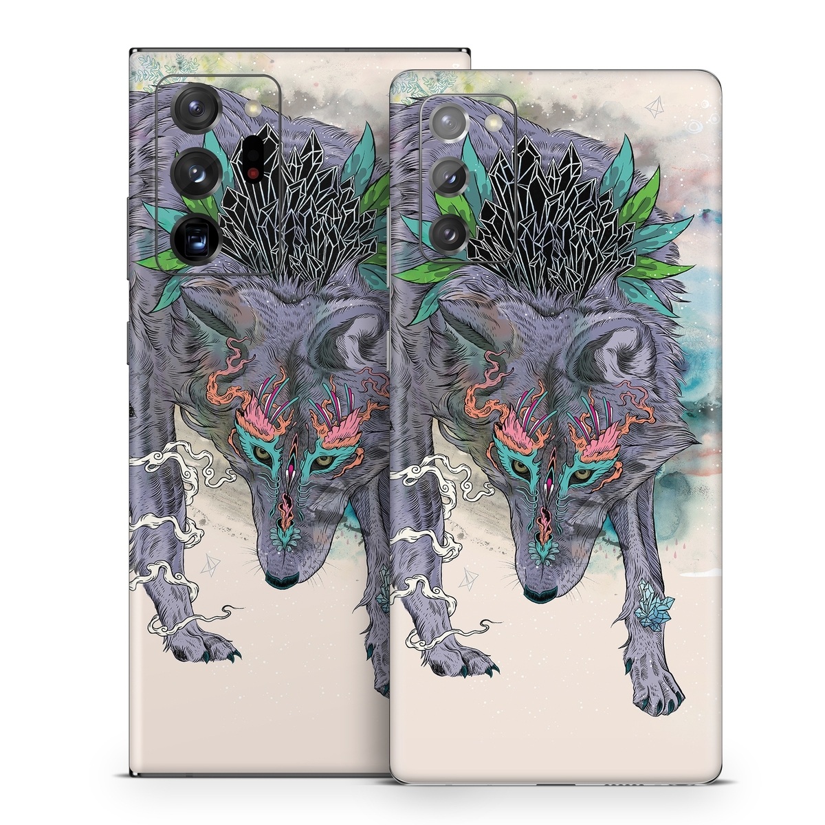 Samsung Galaxy Note 20 Series Skin design of Illustration, Boar, Art, Drawing, Fictional character, Sketch, Suidae, with gray, pink, black, blue, yellow colors