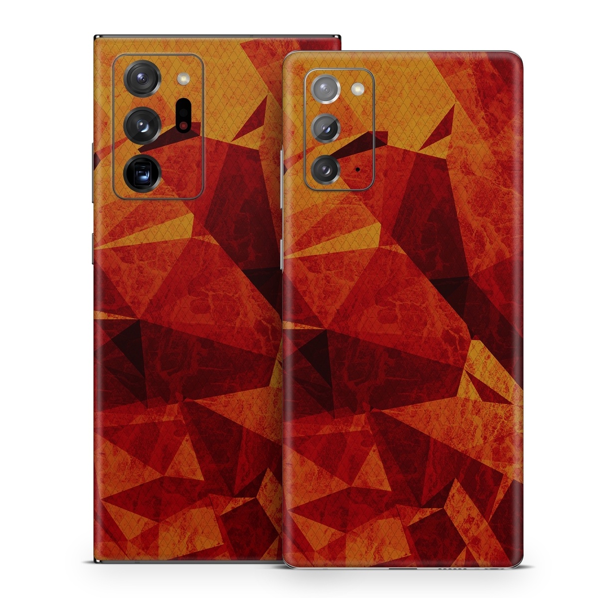 Samsung Galaxy Note 20 Series Skin design of Orange, Red, Yellow, Triangle, Pattern, Amber, Design, Art, Visual arts, Modern art, with black, orange, yellow colors