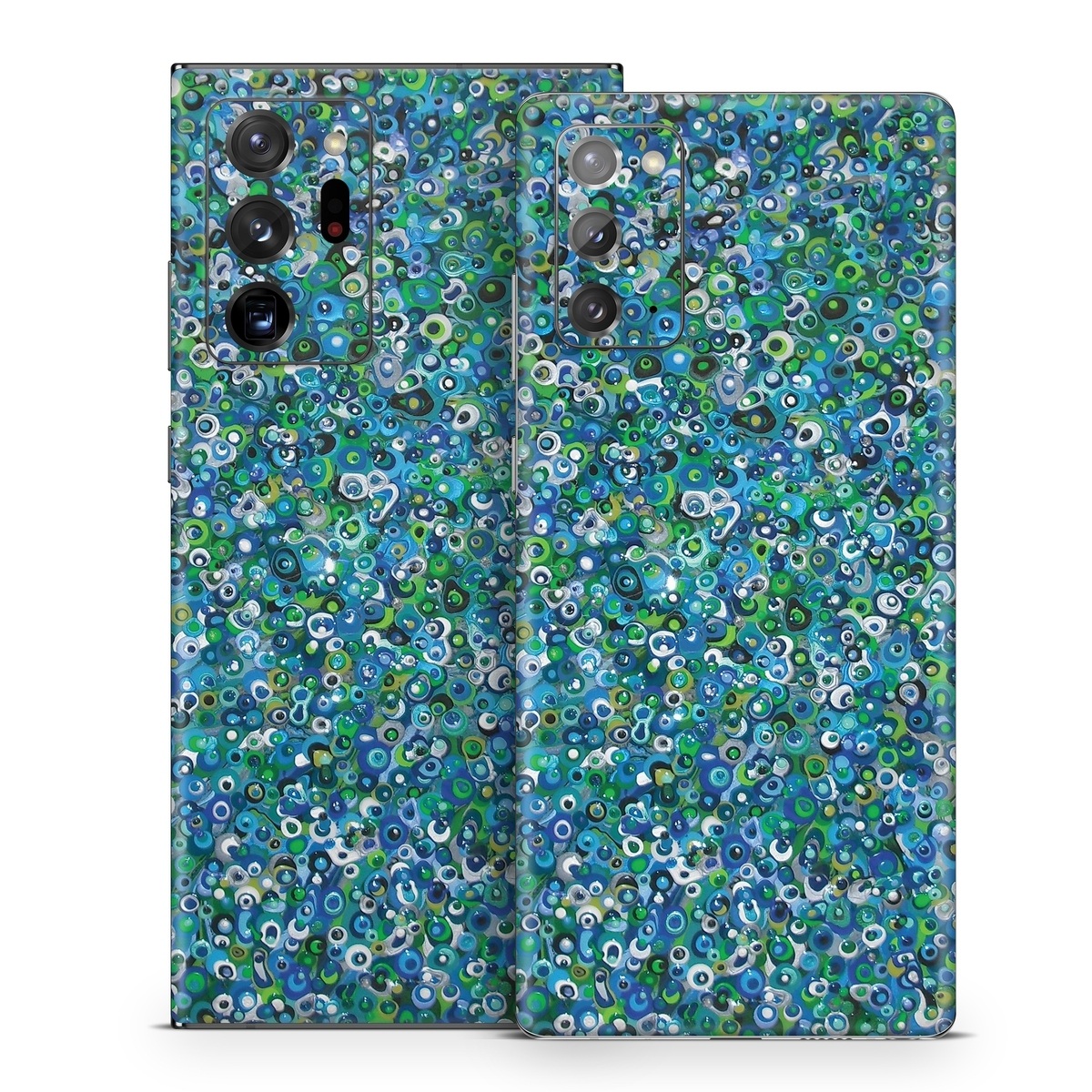 Samsung Galaxy Note 20 Series Skin design of Blue, Plant, Glitter, with blue, green, white colors