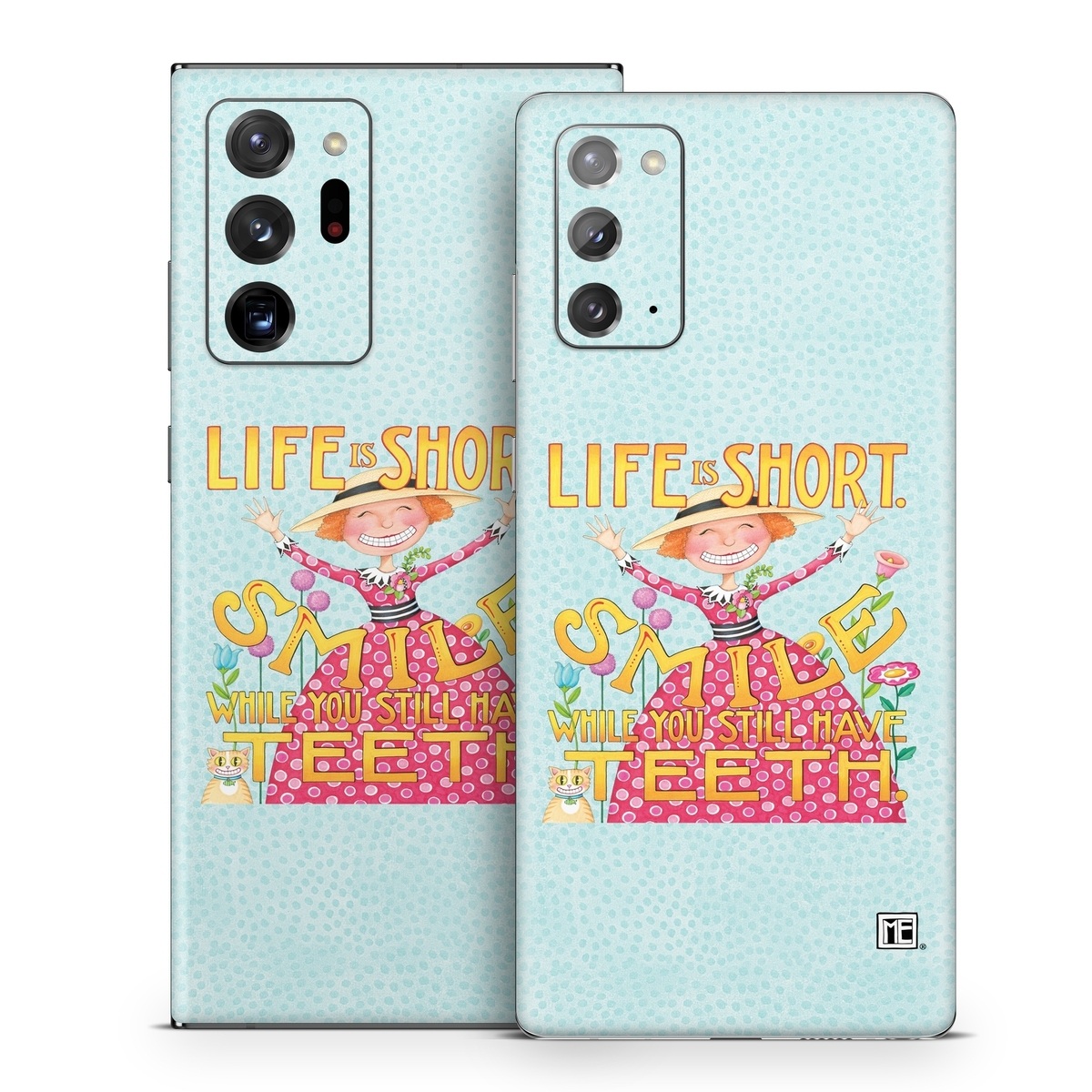 Samsung Galaxy Note 20 Series Skin design of Text, Poster, Font, Illustration, Happy, Art, with blue, yellow, pink, green, orange, red, white, black colors