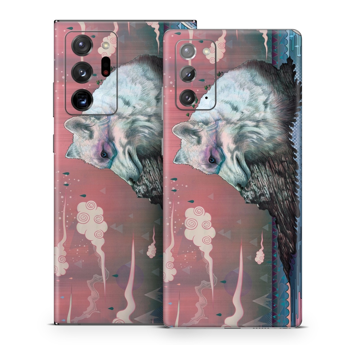 Samsung Galaxy Note 20 Skin design of Illustration, Art, with gray, black, blue, red, purple colors