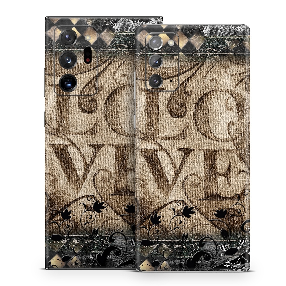 Samsung Galaxy Note 20 Series Skin design of Pattern, Brown, Design, Textile, Art, with black, gray, green, red colors