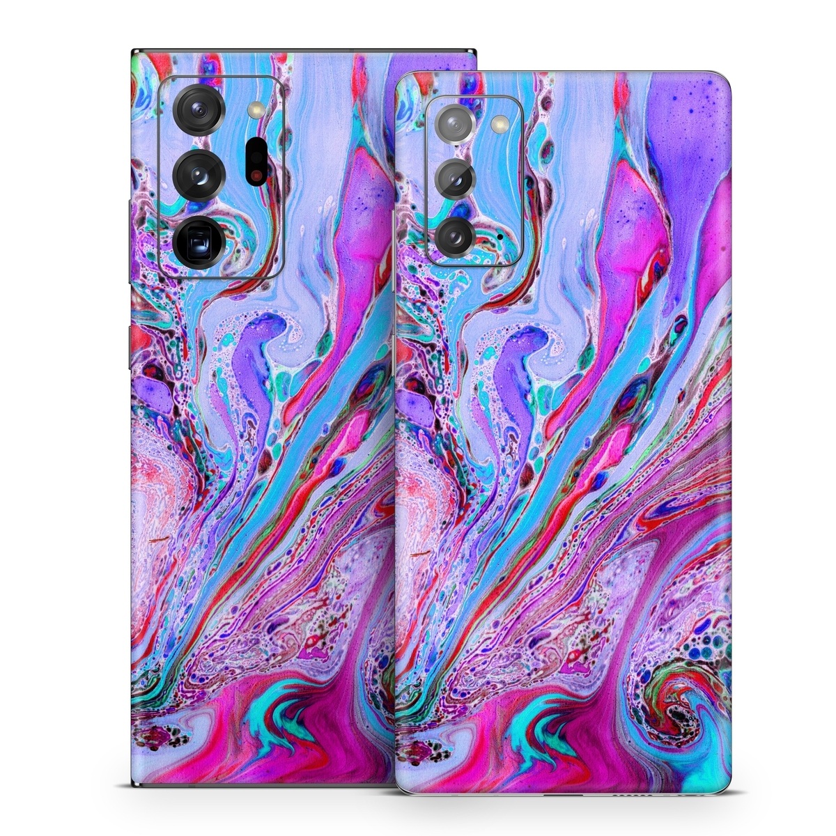 Samsung Galaxy Note 20 Series Skin design of Pink, Purple, Pattern, Design, Visual arts, Art, Psychedelic art, Magenta, Acrylic paint, Colorfulness, with pink, purple, blue, green colors