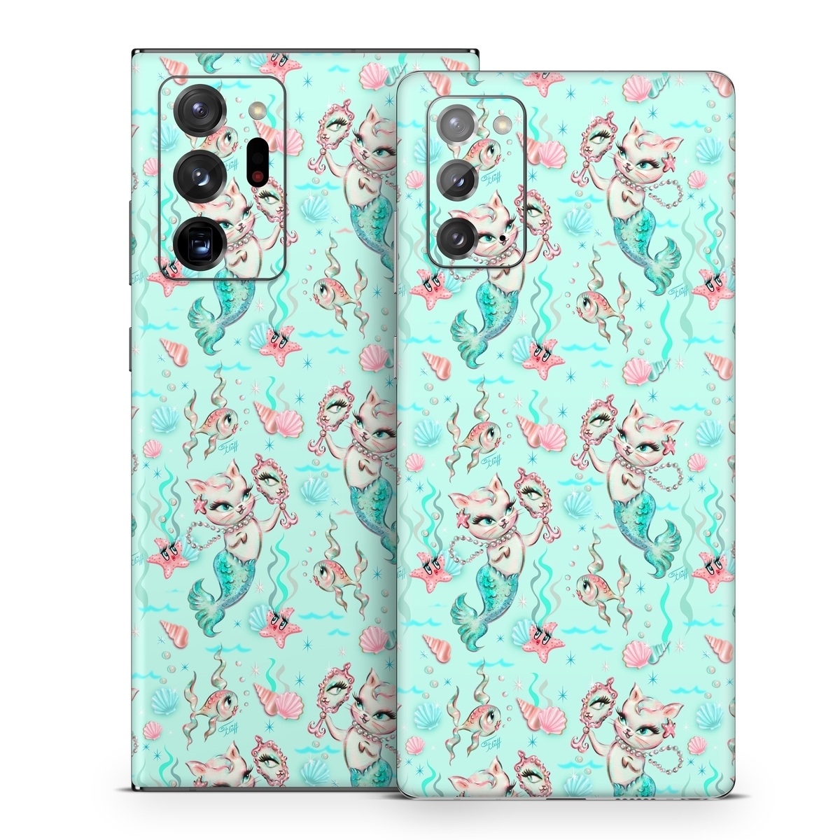 Samsung Galaxy Note 20 Series Skin design of Green, Aqua, Pattern, Teal, Turquoise, Pink, Textile, Wrapping paper, Design, with blue, pink, white, green colors