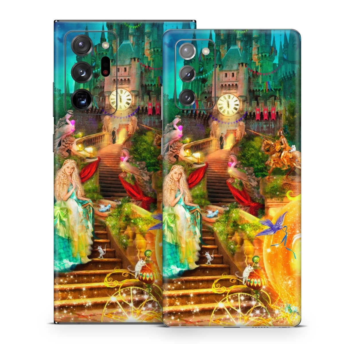 Samsung Galaxy Note 20 Series Skin design of Mythology, Adventure game, World, Fictional character, Theatrical scenery, Art, with yellow, orange, blue, green, red, purple, white, black colors
