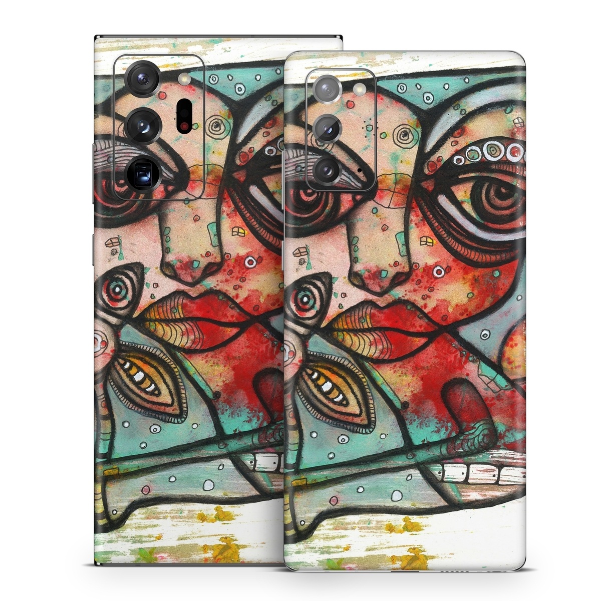 Samsung Galaxy Note 20 Series Skin design of Modern art, Art, Painting, Illustration, Visual arts, Psychedelic art, Acrylic paint, Watercolor paint, Graffiti, Drawing, with gray, black, red, green, blue, white colors