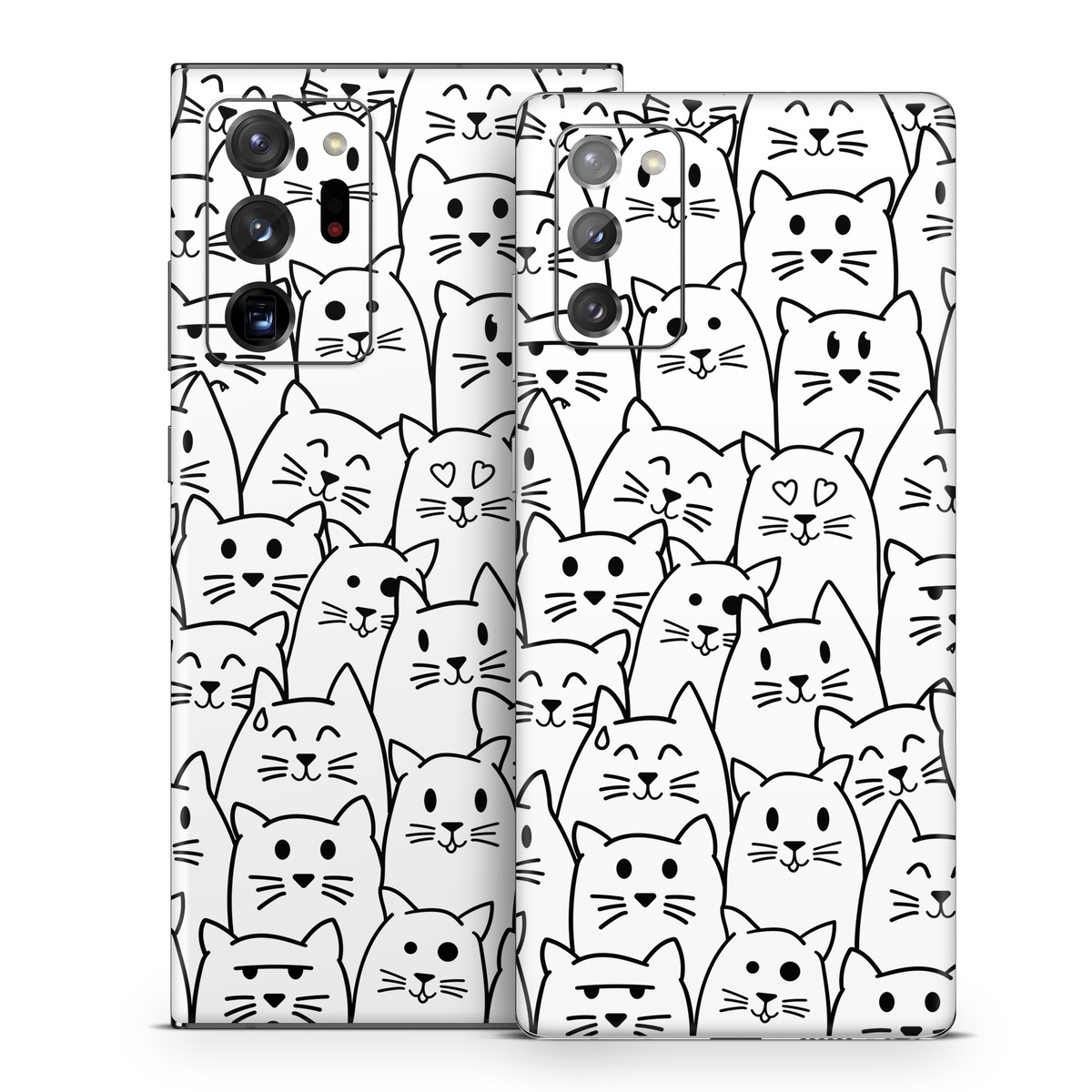 Samsung Galaxy Note 20 Series Skin design of White, Line art, Text, Black, Pattern, Black-and-white, Line, Design, Font, Organism, with white, black colors