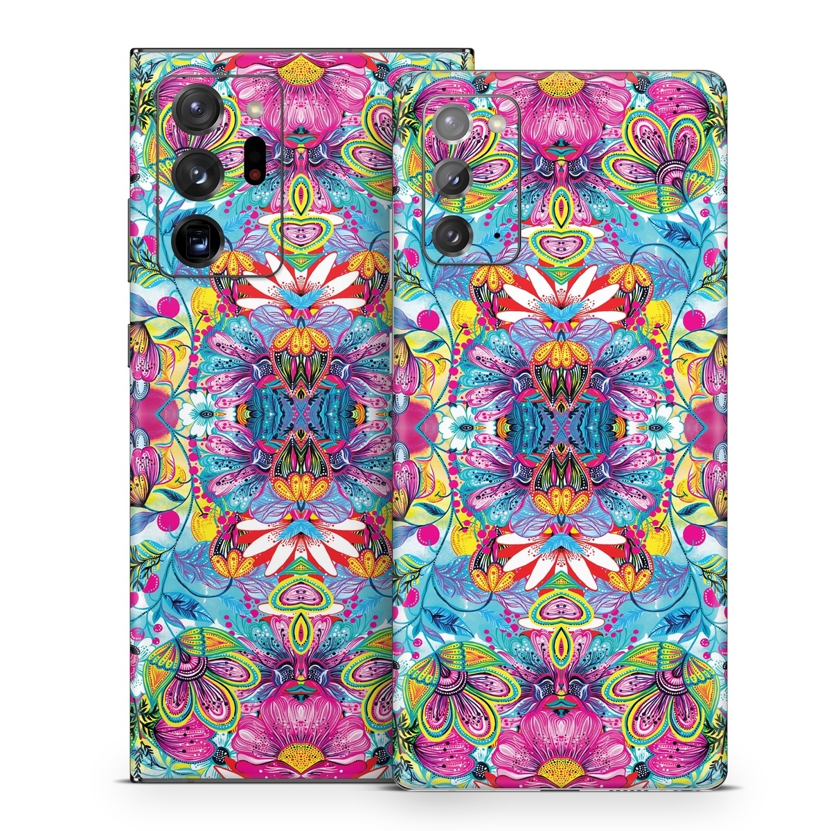 Samsung Galaxy Note 20 Series Skin design of Pattern, Psychedelic art, Design, Textile, Visual arts, Art, Magenta, Motif, Symmetry, Paisley, with pink, blue, purple, yellow, orange, green, red colors