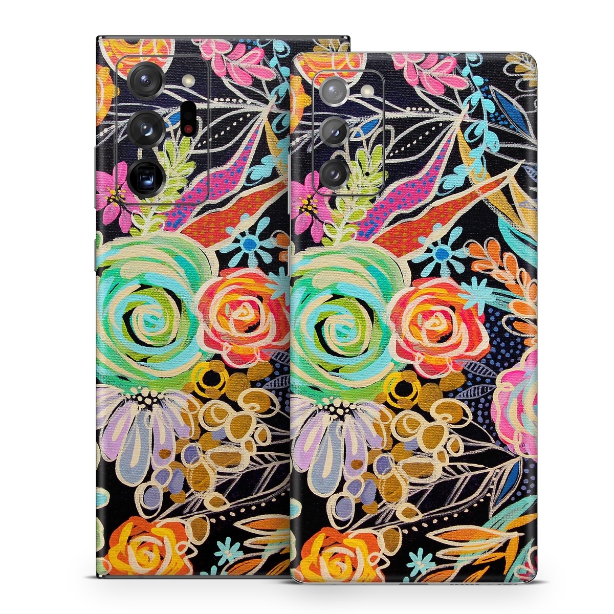 Samsung Galaxy Note 20 Series Skin design of Pattern, Floral design, Design, Textile, Visual arts, Art, Graphic design, Psychedelic art, Plant, with black, gray, green, red, blue colors