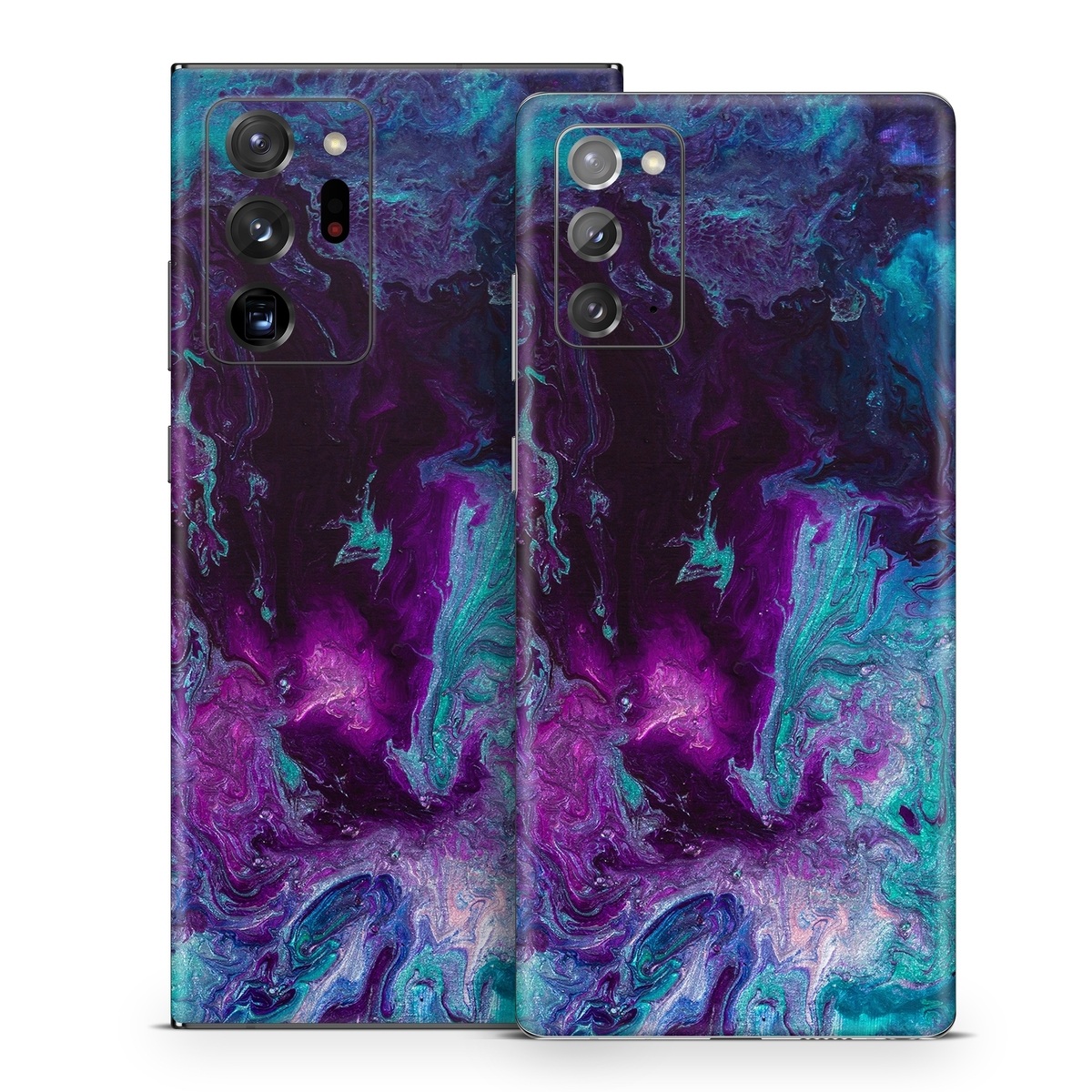 Samsung Galaxy Note 20 Series Skin design of Blue, Purple, Violet, Water, Turquoise, Aqua, Pink, Magenta, Teal, Electric blue, with blue, purple, black colors