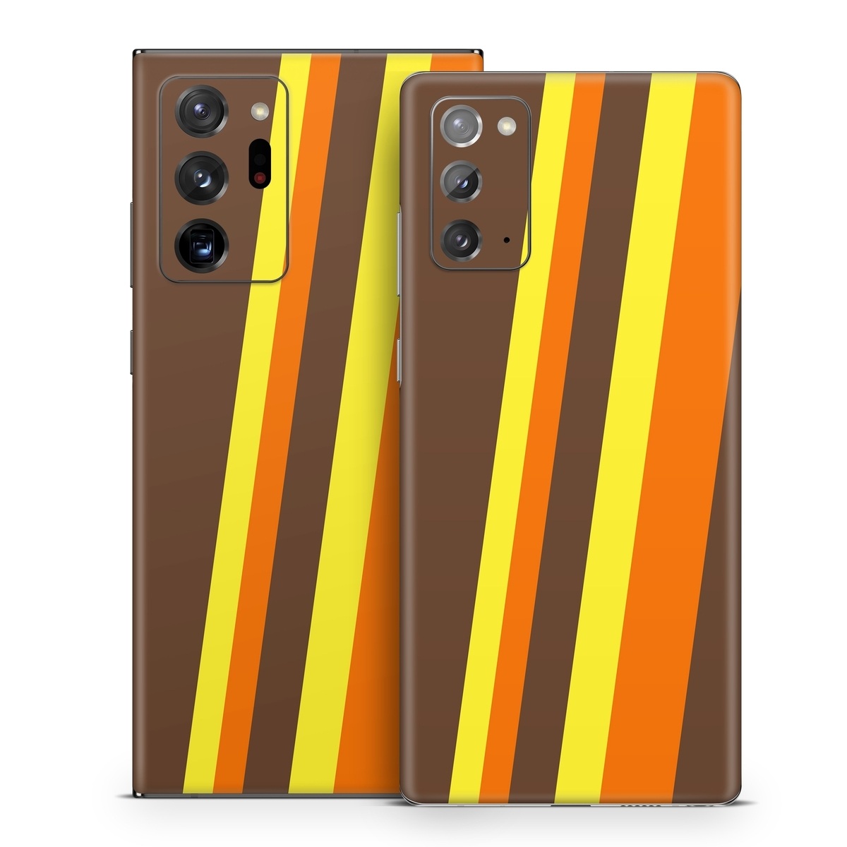 Samsung Galaxy Note 20 Series Skin design of Orange, Yellow, Line, Brown, Font, Material property, Graphic design, Pattern, Parallel, with brown, orange, yellow colors