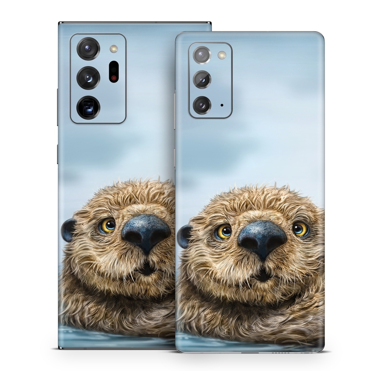 Samsung Galaxy Note 20 Series Skin design of Mammal, Vertebrate, Otter, Sea otter, North american river otter, Marine mammal, Terrestrial animal, Mustelidae, Snout, Organism, with gray, black, blue, green, red colors