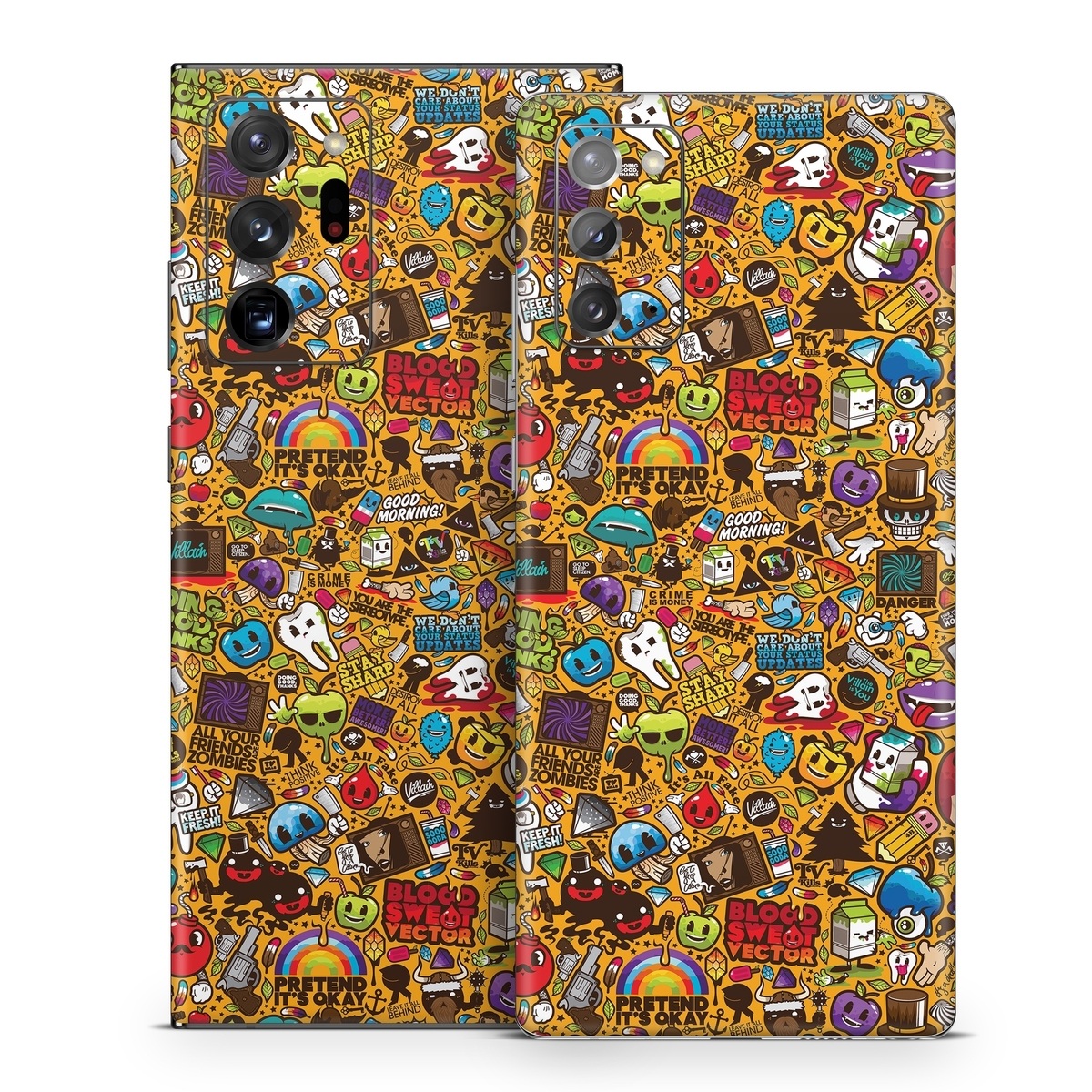 Samsung Galaxy Note 20 Series Skin design of Pattern, Psychedelic art, Visual arts, Art, Design, Illustration, Graphic design, Doodle, with black, green, red, gray, orange, blue colors