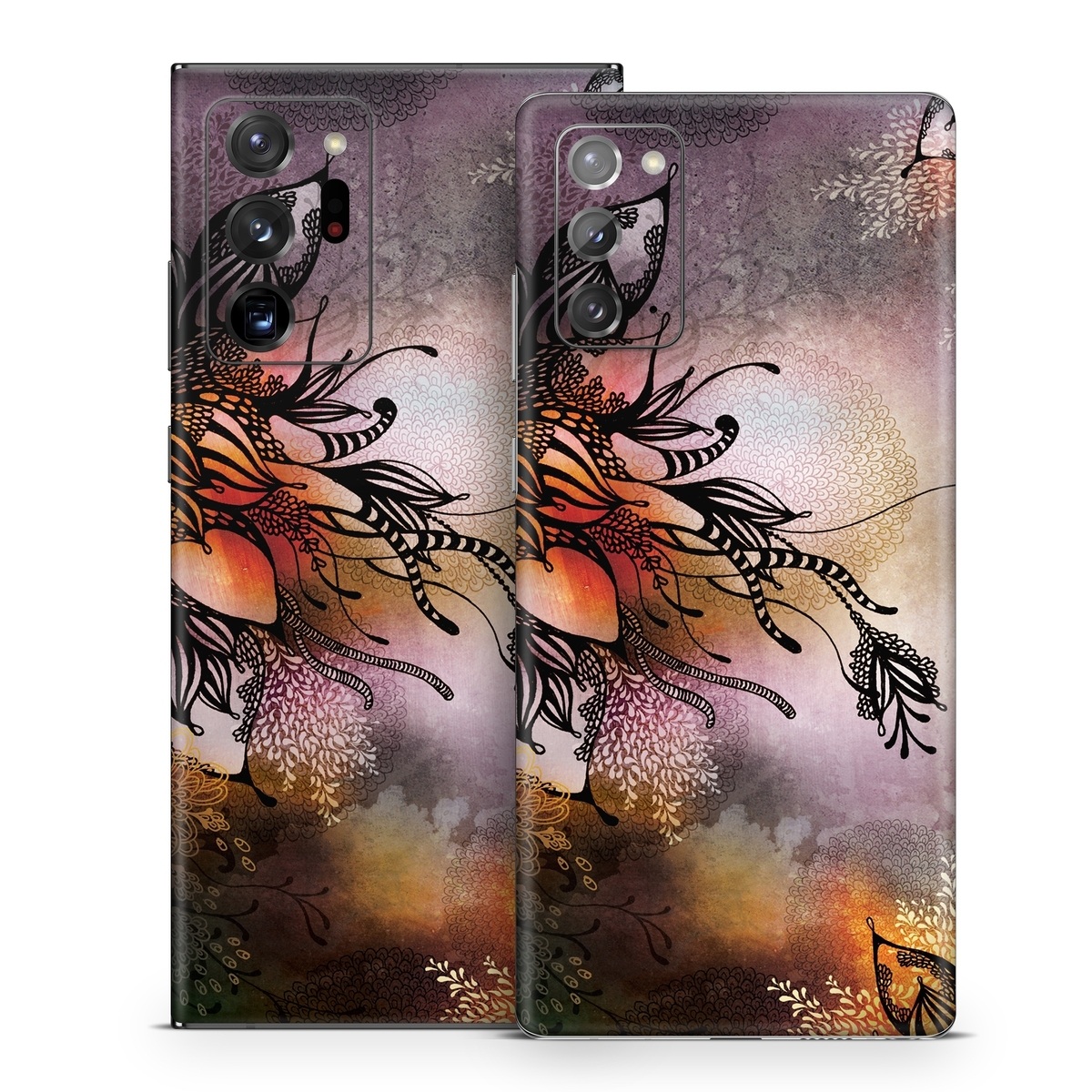 Samsung Galaxy Note 20 Series Skin design of Illustration, Graphic design, Cg artwork, Art, Fictional character, Graphics, Visual arts, Darkness, with black, gray, red, green, purple colors