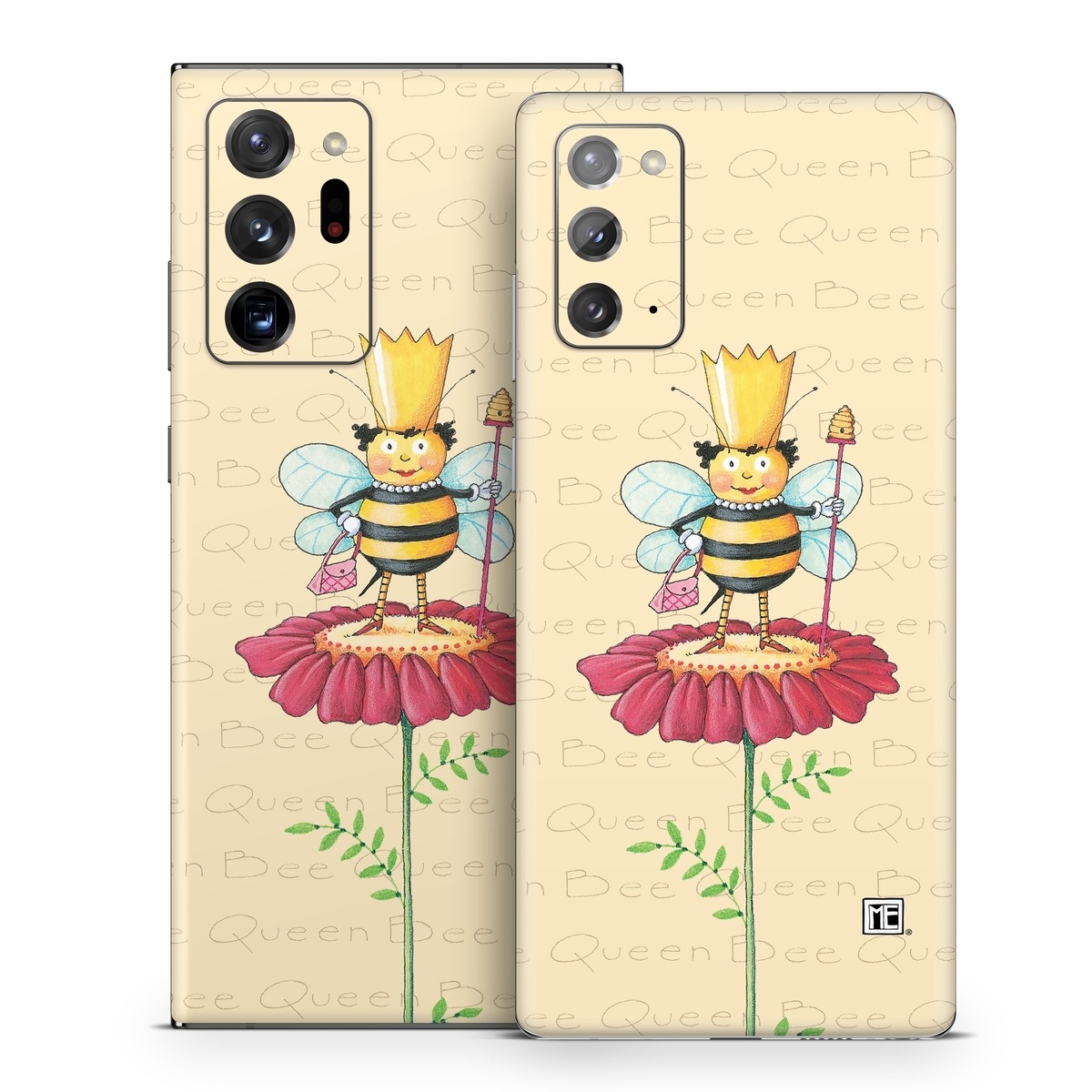 Samsung Galaxy Note 20 Series Skin design of Cartoon, Cut flowers, Flower, Clip art, Plant, Fictional character, Illustration, Wildflower, Plant stem, Drawing, with pink, gray, red, orange, green colors