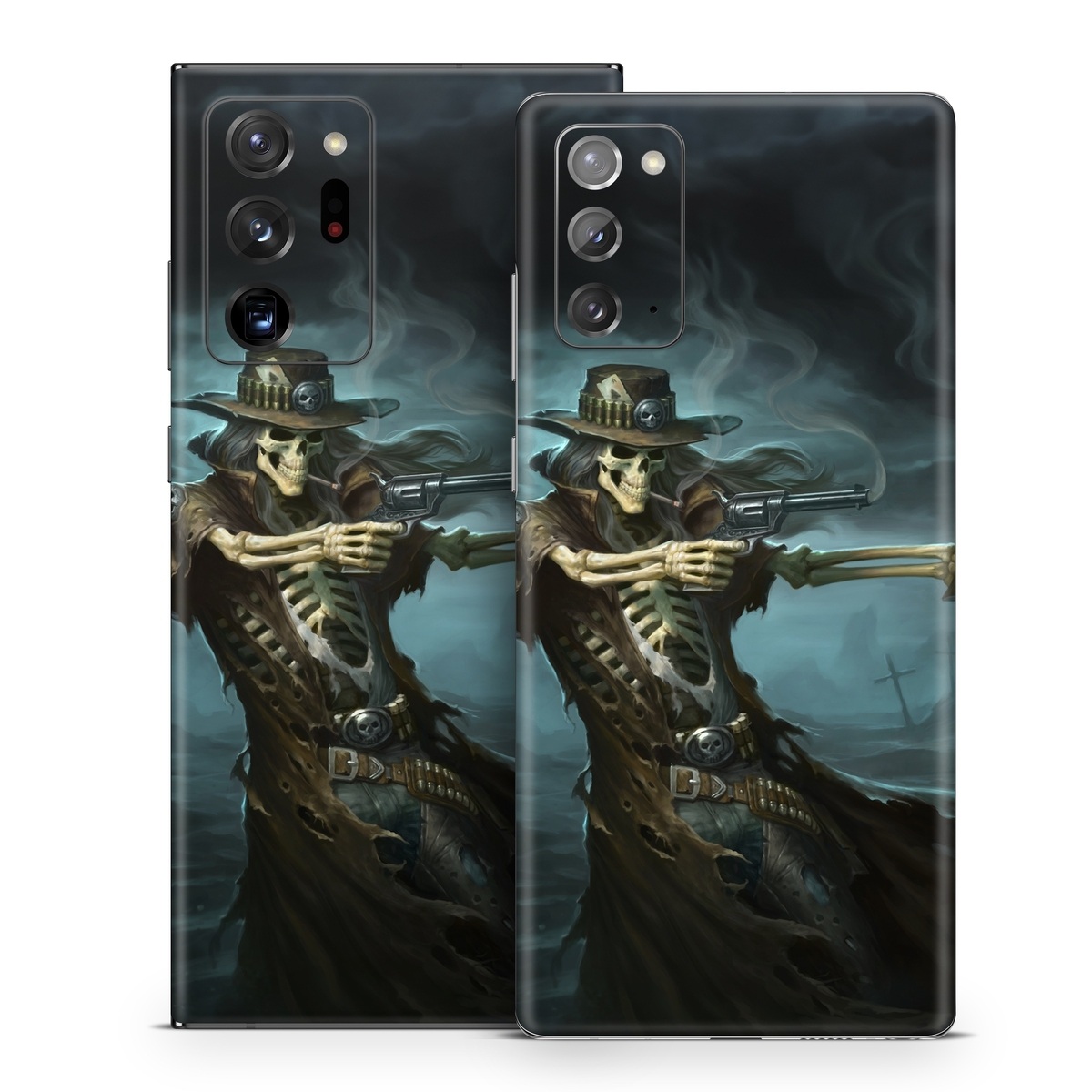 Samsung Galaxy Note 20 Series Skin design of Cg artwork, Action-adventure game, Darkness, Illustration, Games, Adventure game, Pc game, Woman warrior, Digital compositing, Fictional character, with black, white, blue, gray colors