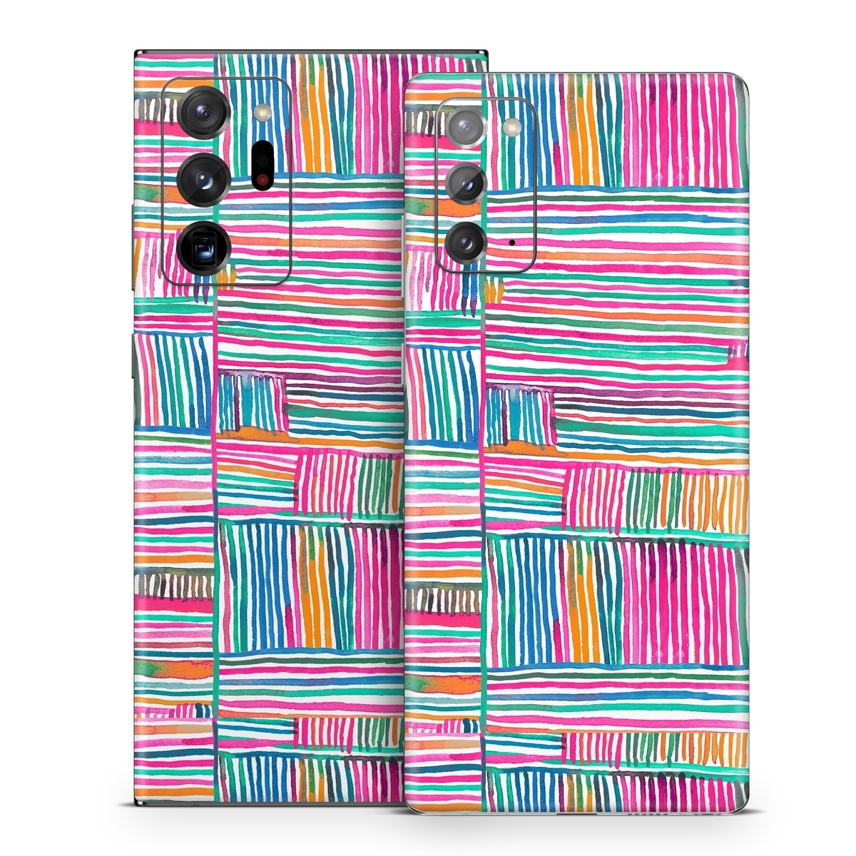 Samsung Galaxy Note 20 Series Skin design of Colorfulness, Product, Rectangle, Azure, Textile, Art, Aqua, Material property, Magenta, Tints and shades, with white, pink, orange, green, blue, yellow colors