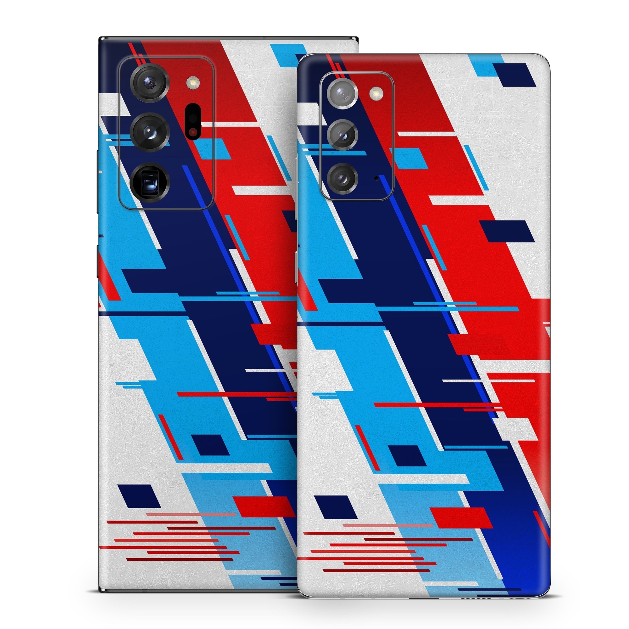 Samsung Galaxy Note 20 Series Skin design of Azure, Font, Material property, Parallel, Electric blue, Slope, Graphics, Carmine, Brand, Rectangle, with gray, blue, black, red, purple colors