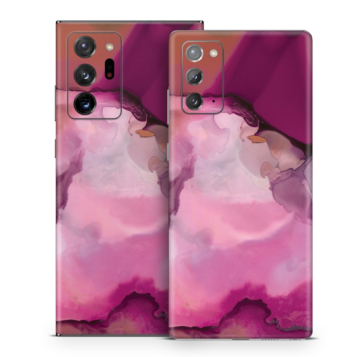 Samsung Galaxy Note 20 Series Skin design of Purple, Pink, Watercolor paint, Magenta, Illustration, Art, with white, red, pink, white colors