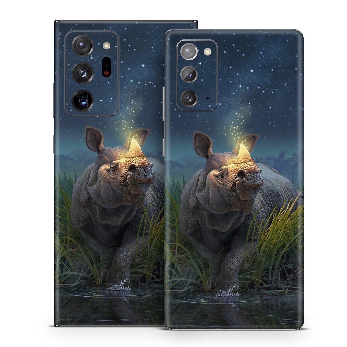 Samsung Galaxy Note 20 Series Skin design of Wildlife, Sky, Photography, Grass, Fawn, with blue, green, gray, yellow, white colors
