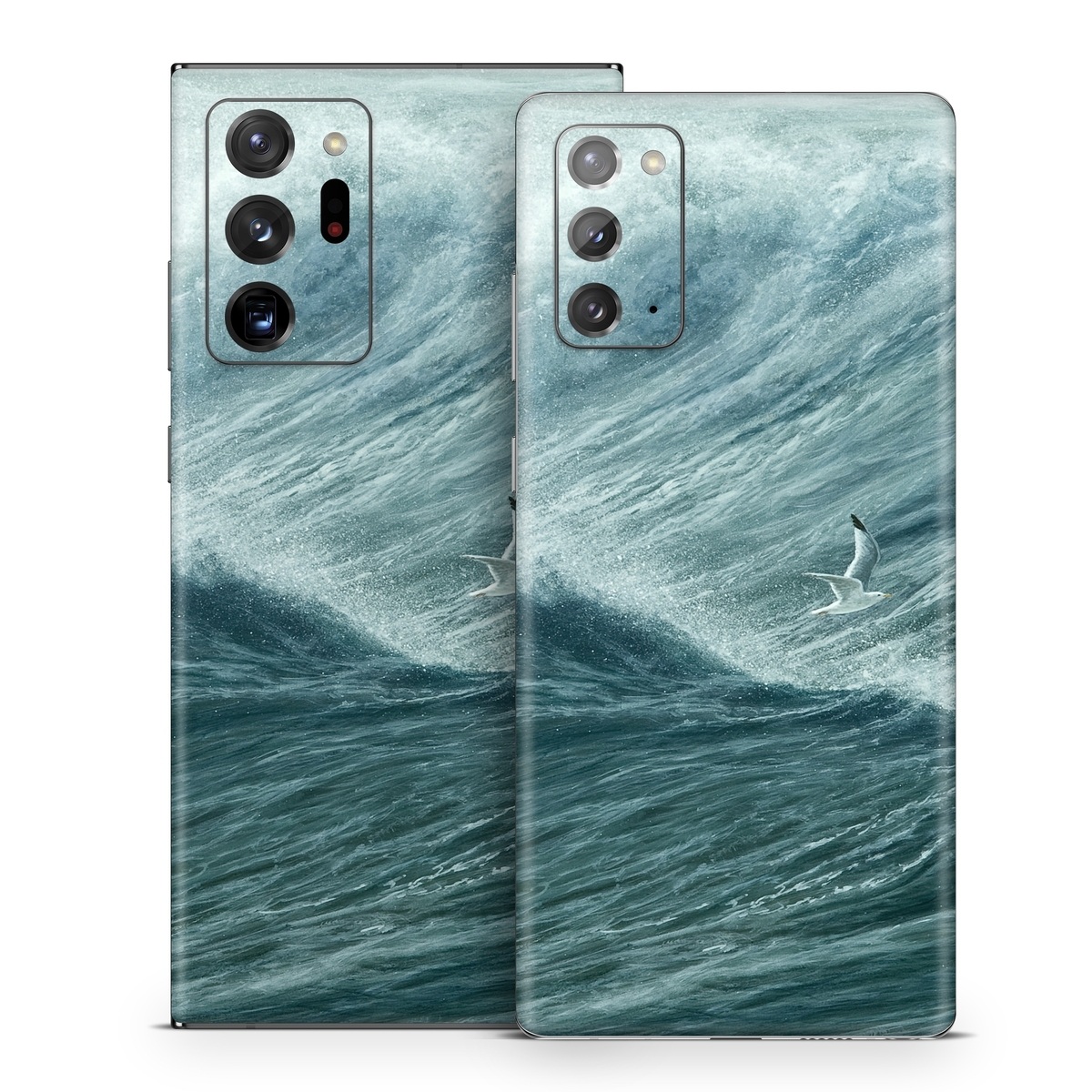 Samsung Galaxy Note 20 Series Skin design of Wave, Wind wave, Tide, Sea, Ocean, Water, Sky, Wind, Tsunami, Surfing, with blue, white colors