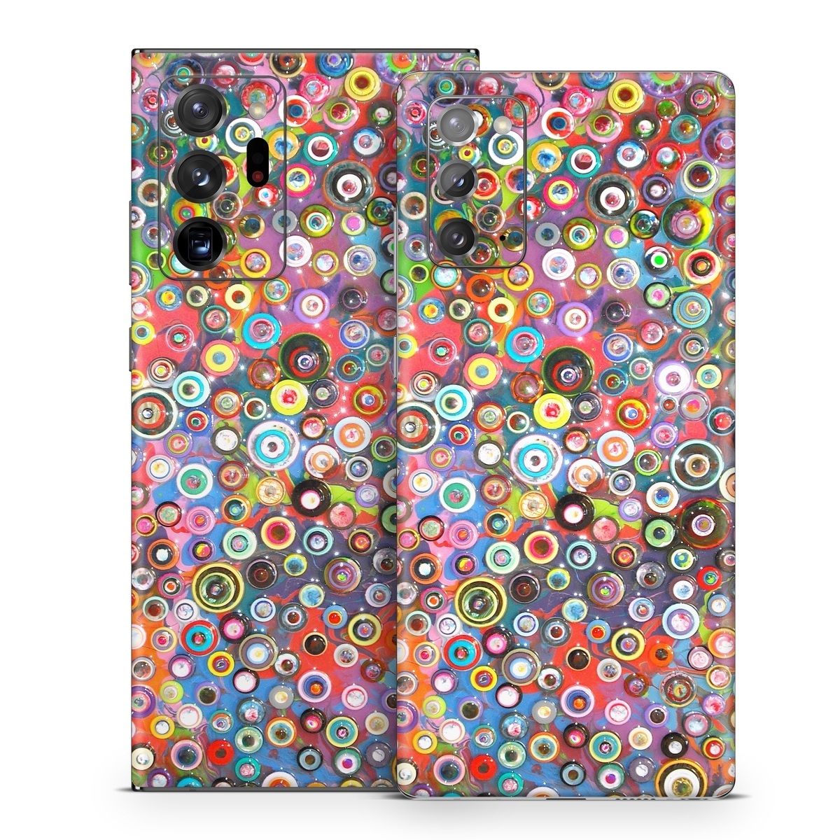 Samsung Galaxy Note 20 Series Skin design of Pattern, Design, Textile, Visual arts, Circle, Art, with red, pink, blue, green, yellow, blue, orange colors