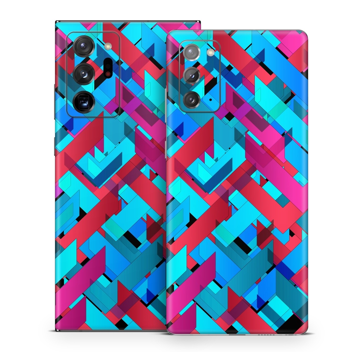 Samsung Galaxy Note 20 Series Skin design of Pattern, Turquoise, Line, Teal, Magenta, Design, Textile, Symmetry, Colorfulness, with blue, red, purple, black colors