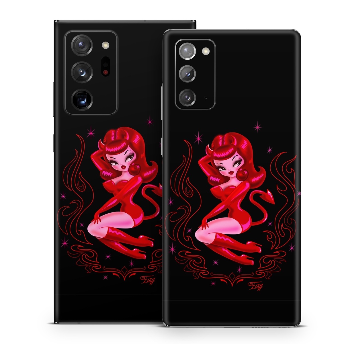 Samsung Galaxy Note 20 Series Skin design of Pink, Illustration, Fictional character, Graphic design, Neon, Magenta, Graphics, Art, with black, red, pink colors