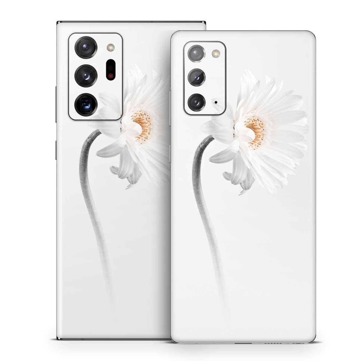 Samsung Galaxy Note 20 Series Skin design of White, Hair accessory, Headpiece, Gerbera, Petal, Flower, Plant, Still life photography, Headband, Fashion accessory, with white, gray colors