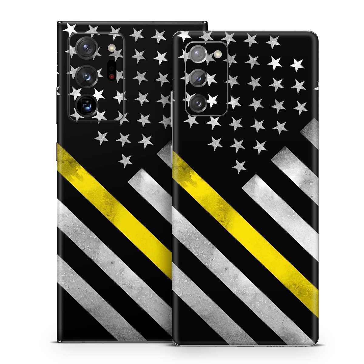Samsung Galaxy Note 20 Series Skin design of Flag of the united states, Flag, Yellow, Line, Black-and-white, Pattern, Monochrome, Graphic design, Parallel, with black, white, gray, yellow colors