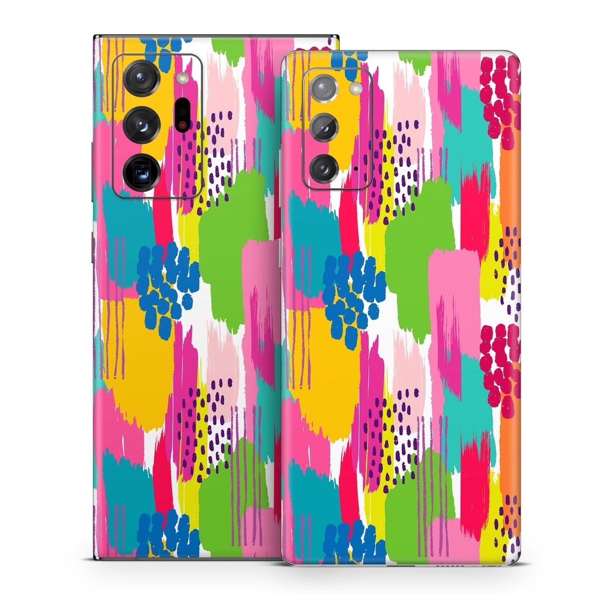 Samsung Galaxy Note 20 Series Skin design of Colorfulness, Textile, Rectangle, Font, Line, Painting, Art, Magenta, Material property, Pattern, with white, pink, yellow, orange, blue, red colors