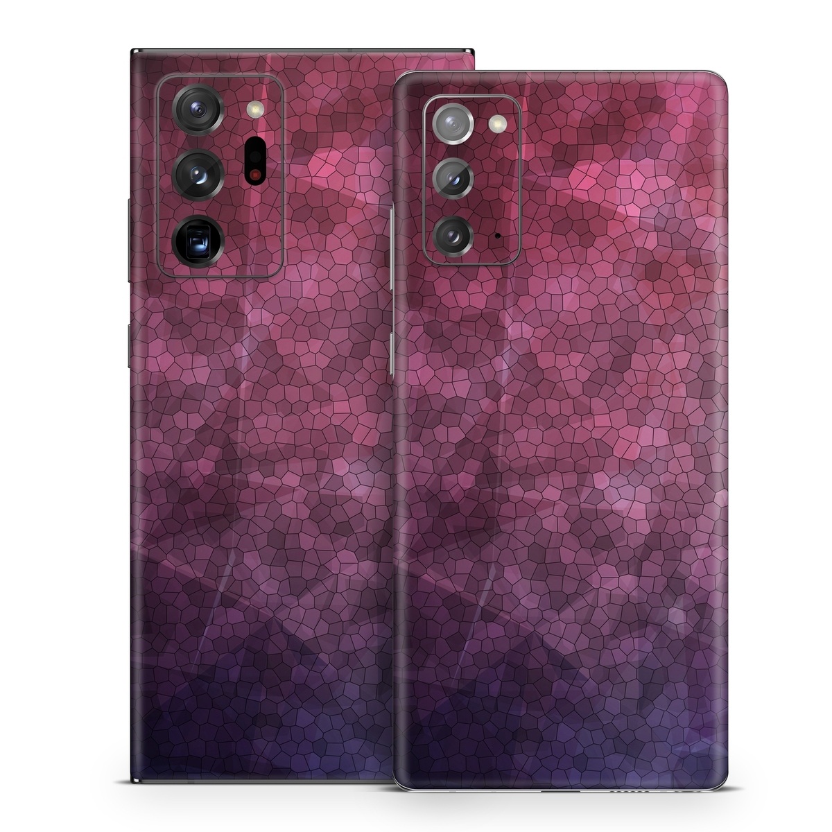 Samsung Galaxy Note 20 Series Skin design of Purple, Sky, Red, Violet, Pink, Pattern, Design, Triangle, Line, Magenta, with black, red, purple, pink, white colors