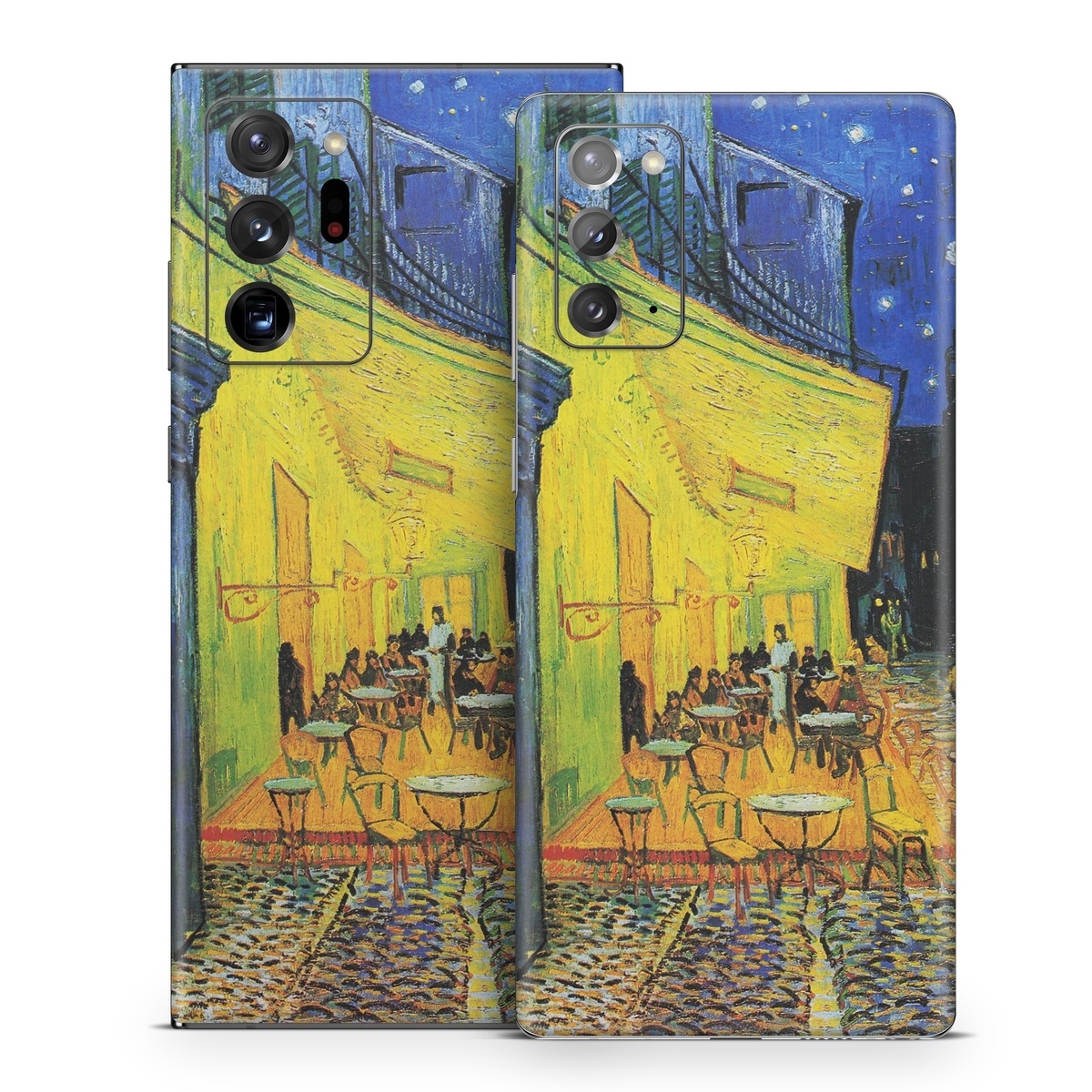 Samsung Galaxy Note 20 Series Skin design of Painting, Art, Yellow, Watercolor paint, Illustration, Modern art, Visual arts, Street, Infrastructure, Tree, with green, black, blue, gray, red colors