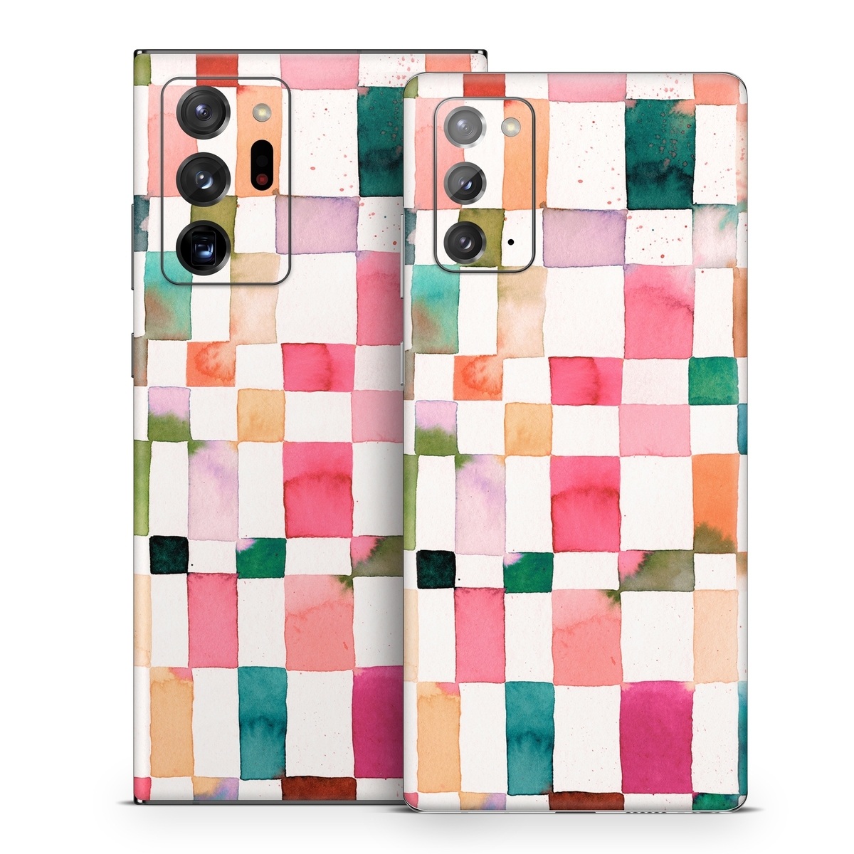 Samsung Galaxy Note 20 Series Skin design of Brown, Rectangle, Product, Textile, Art, Pink, Line, Aqua, Magenta, Symmetry, with white, pink, green, red, blue, orange, purple colors