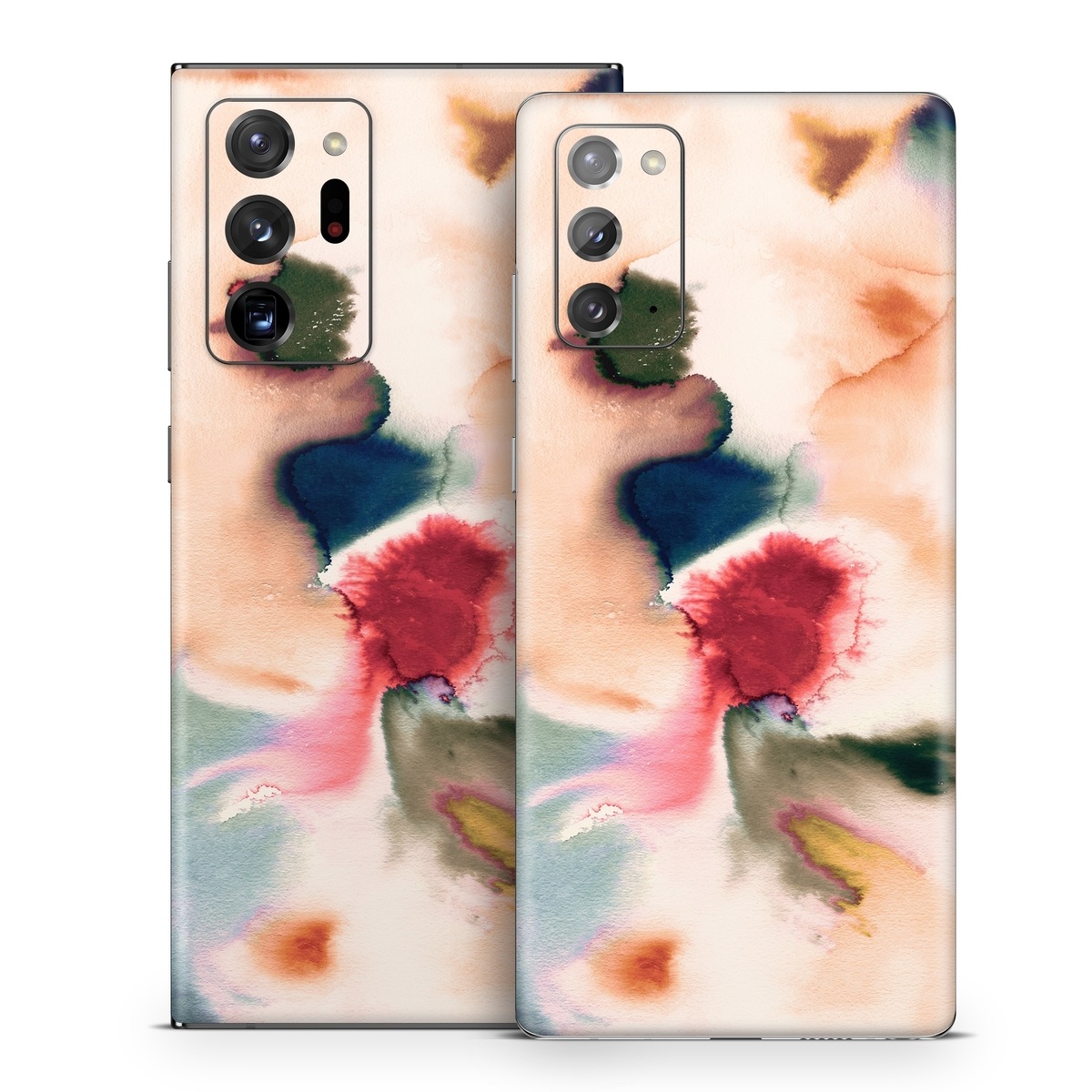 Samsung Galaxy Note 20 Series Skin design of Petal, Pink, Creative arts, Plant, Tints and shades, Art, Pattern, Porcelain, Close-up, Natural material, with white, blue, red, brown, orange, yellow, green colors