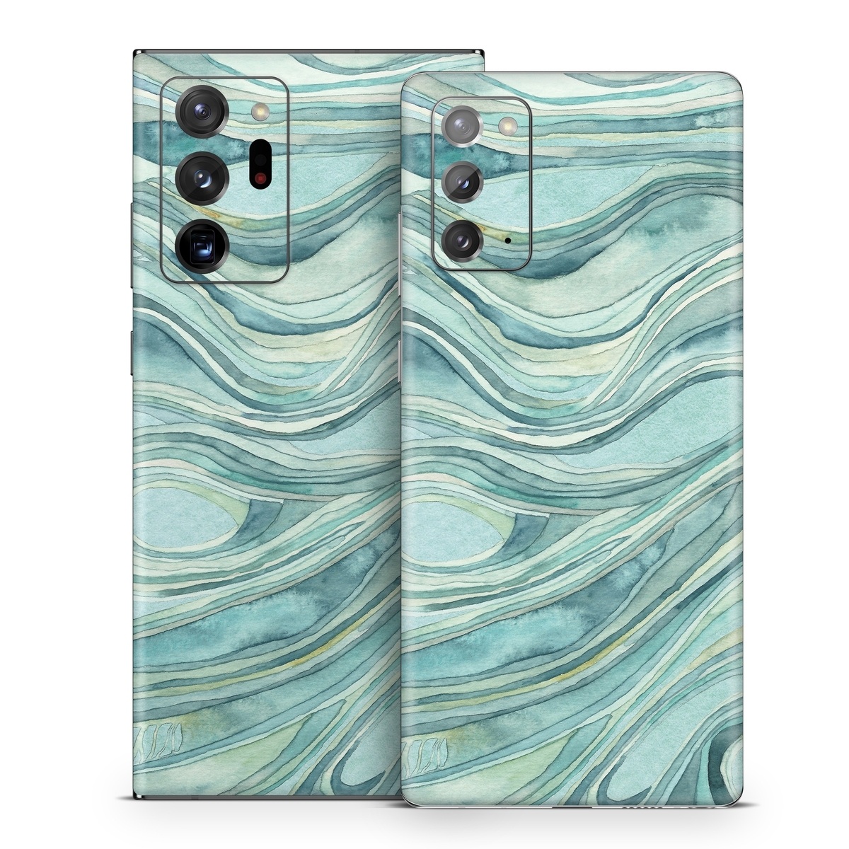 Samsung Galaxy Note 20 Series Skin design of Aqua, Blue, Pattern, Turquoise, Teal, Water, Design, Line, Wave, Textile, with gray, blue colors