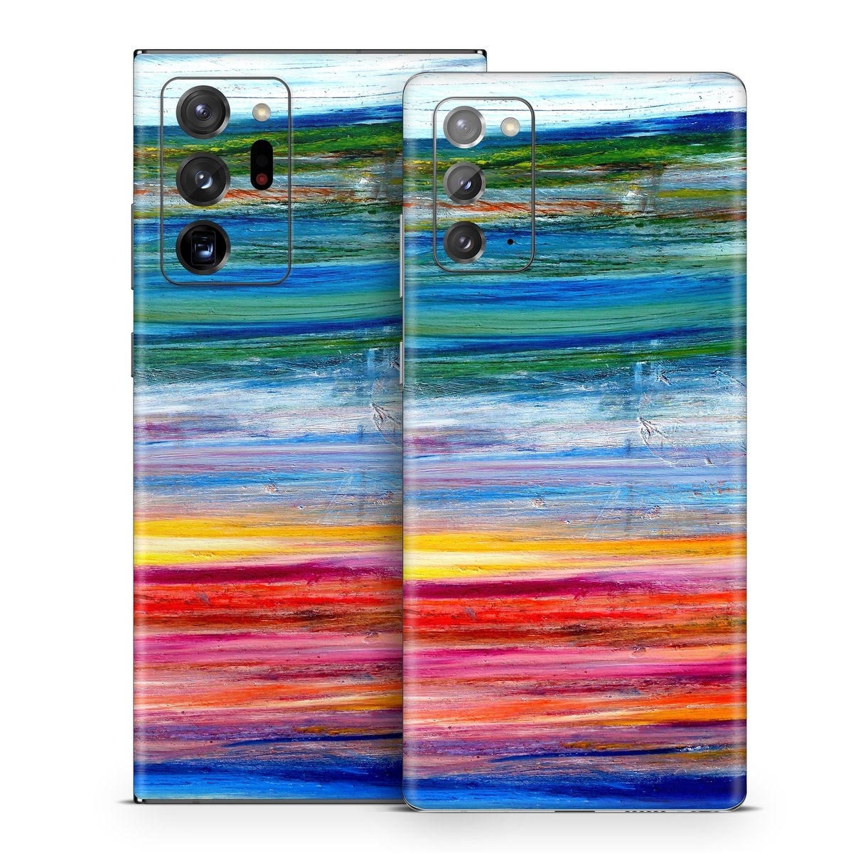 Samsung Galaxy Note 20 Series Skin design of Sky, Painting, Acrylic paint, Modern art, Watercolor paint, Art, Horizon, Paint, Visual arts, Wave, with gray, blue, red, black, pink colors