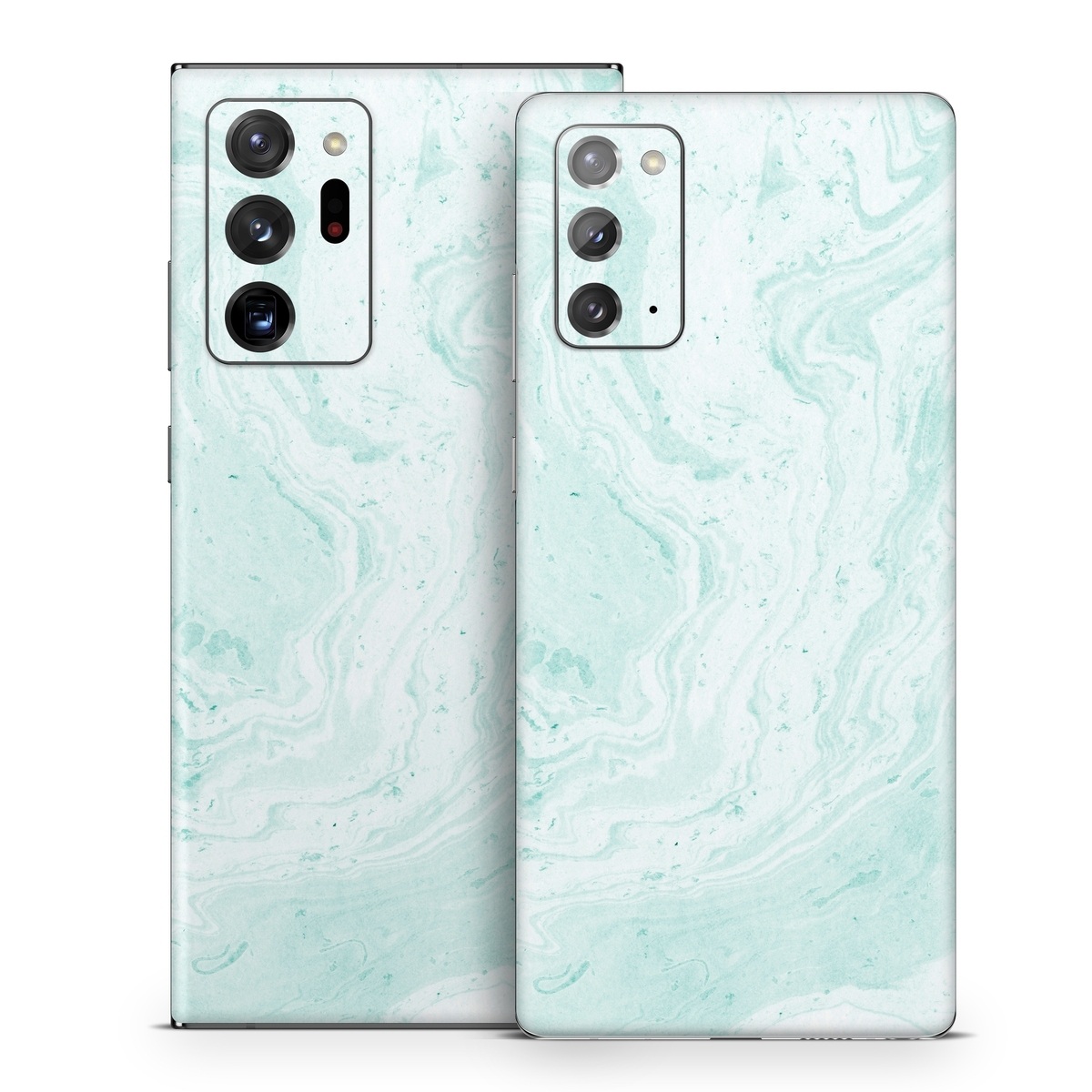 Samsung Galaxy Note 20 Series Skin design of White, Aqua, Pattern, with green, blue colors