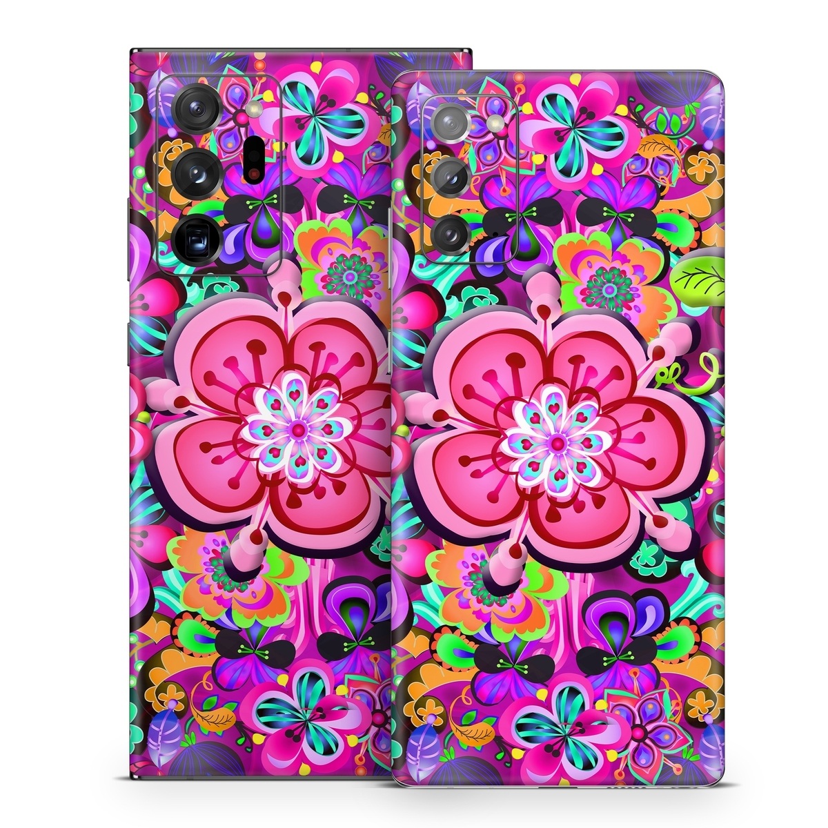 Samsung Galaxy Note 20 Series Skin design of Pattern, Pink, Design, Textile, Magenta, Art, Visual arts, Paisley, with purple, black, red, gray, blue colors