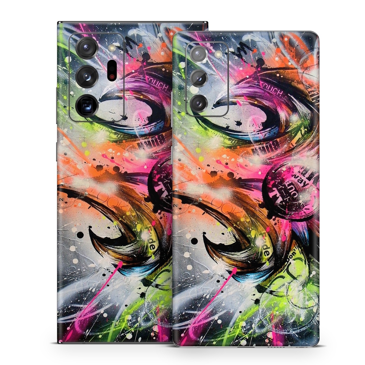 Samsung Galaxy Note 20 Series Skin design of Graphic design, Fractal art, Art, Illustration, Design, Graphics, Cg artwork, Font, Visual arts, Pattern, with black, gray, red, green, purple, blue colors