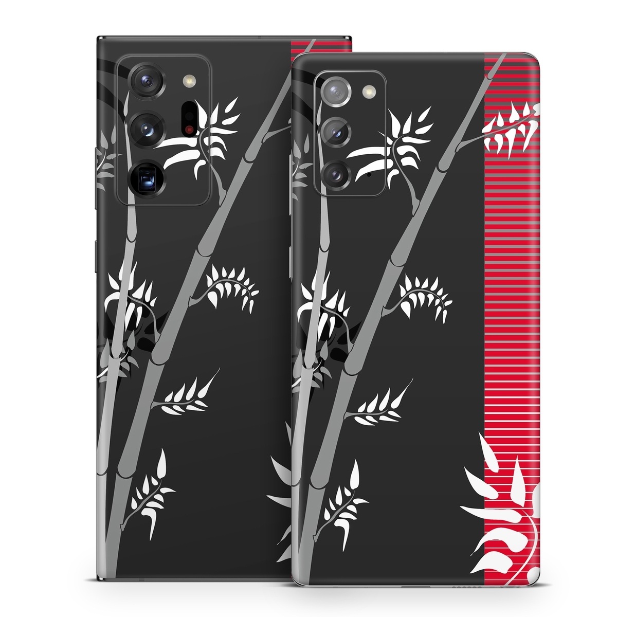 Samsung Galaxy Note 20 Series Skin design of Tree, Branch, Plant, Graphic design, Bamboo, Illustration, Plant stem, Black-and-white, with black, red, gray, white colors