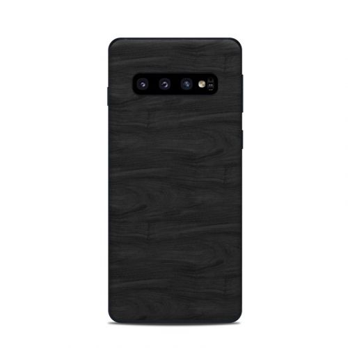 Black Woodgrain Samsung Galaxy S10 Skin