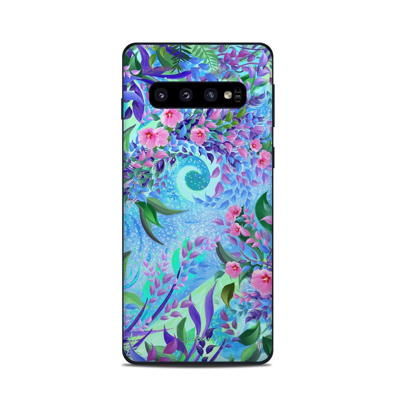 Samsung Galaxy S10 Skin design of Psychedelic art, Pattern, Lilac, Purple, Art, Pink, Design, Fractal art, Visual arts, Organism, with gray, blue, purple colors