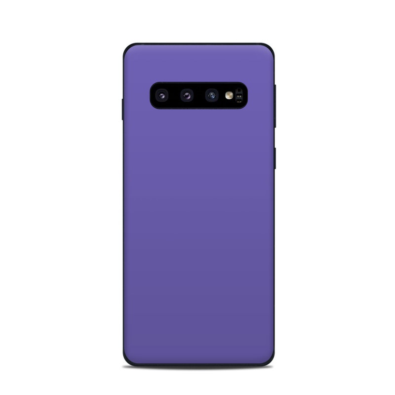 Samsung Galaxy S10 Skin design of Blue, Violet, Sky, Purple, Daytime, Black, Lilac, Cobalt blue, Pink, Azure, with purple colors