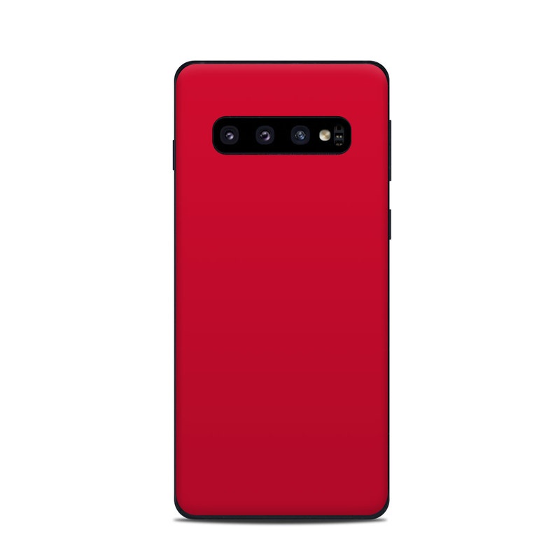 Samsung Galaxy S10 Skin design of Red, Pink, Maroon, Purple, Orange, Violet, Magenta, Material property, Font, Peach with red colors