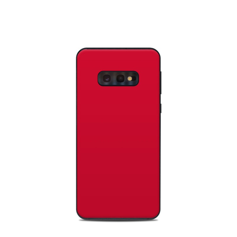 Samsung Galaxy S10e Skin design of Red, Pink, Maroon, Purple, Orange, Violet, Magenta, Material property, Font, Peach with red colors