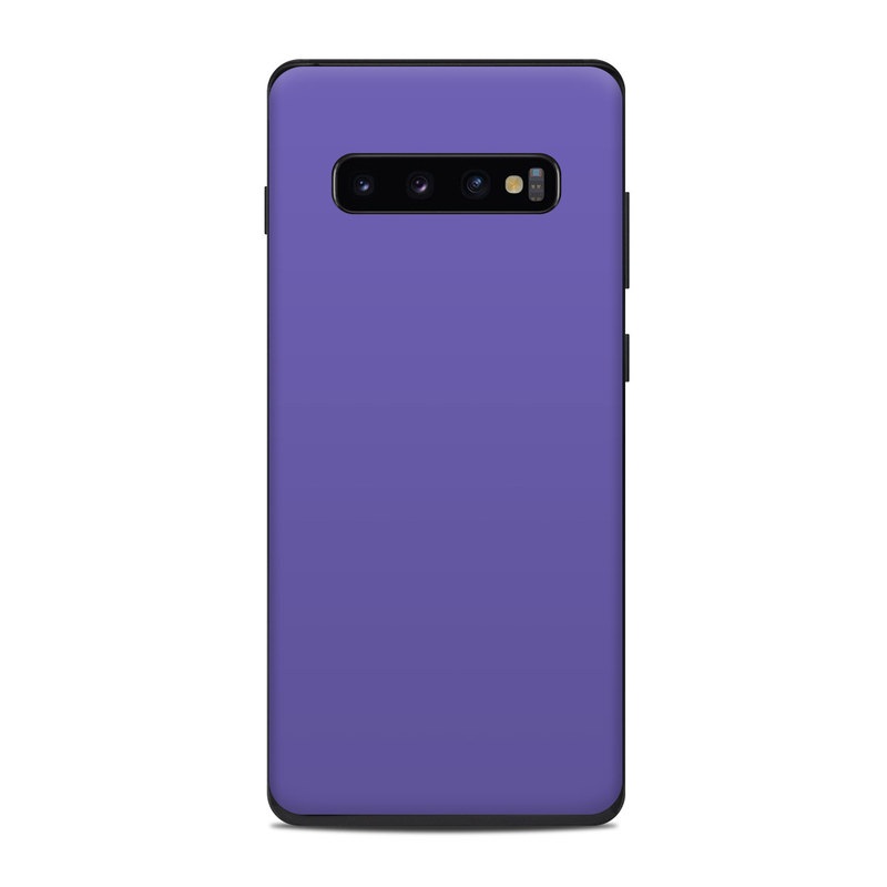 Samsung Galaxy S10 Plus Skin design of Blue, Violet, Sky, Purple, Daytime, Black, Lilac, Cobalt blue, Pink, Azure, with purple colors